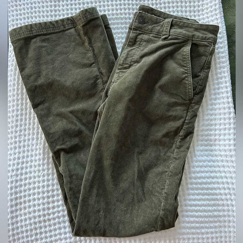 American Eagle Outfitters Olive Mid-Rise Boot Cut Corduroy Pants